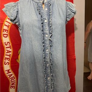 First Love Blue Denim Blouse/Dress NWOT Size Small
